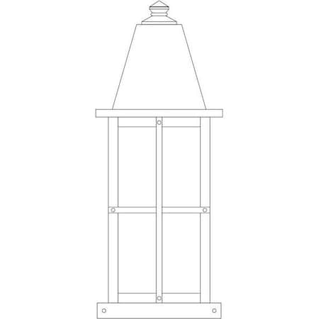 Arroyo Craftsman 8" Hartford Long Body Column Mount, Rustic Brown, Tan Glass HC-8LTN-RB